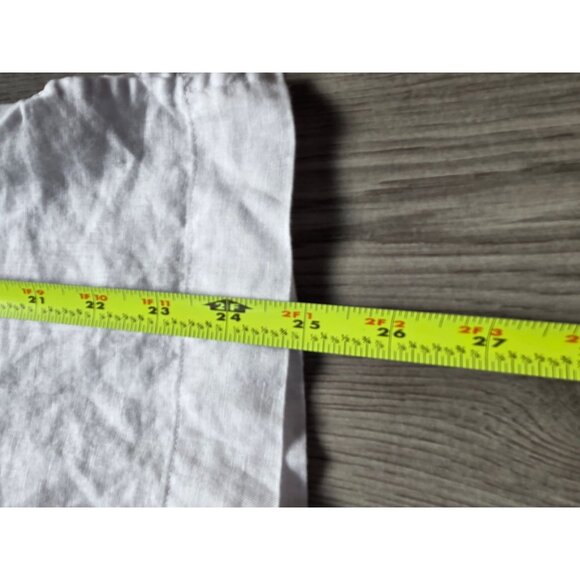 Charter Club White Crochet Neckline Linen Blouse Size 16 - Picture 6 of 7